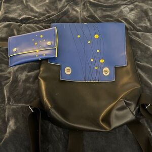 Holly Aiken bookbag and matching wristlet in blue and yellow Holly Aiken | Bags | Holly Aiken Bomber Tote Jetpack  main image 2